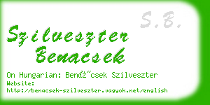 szilveszter benacsek business card